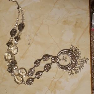 One of a kind glass and crystal necklace